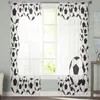 Cortina de cortina de futebol preto e branco esportes de tule tule cortinas de janela para sala de estar com cortinas decorativas