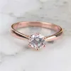 Proste pierścionki dla kobiet srebrne sześcienne cyrkonia okrągła kamień klasyczny biżuteria ślub ślub zaręczyny Anillos CC1456