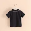 T-shirts 2023 Summer 3 4 5 6 7 8 9 10 Years Old Sunglasses Print Turn-Down Collar For Handsome Kids Boy Gift Sports Short-Sleeve T-Shirt T230209