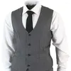 Costumes pour hommes gris hommes 3 pièces smoking costume de dîner col châle rond noir Marc Darcy Smart smokings formels pour hommes