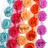 Dekorativa blommor 10yarder 6.5 cm chic frayed Chiffon Shabby Trim for Girls Hair Accessories Blomma pannband Rose