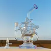 2023 Glazen waterpijp grootschalige waterpijp in het waterpijpen Laboratorium Massa buis Paarse glas Bong Dabber Rig Recycler Water Bongs Rookpijp 14,4 mm mannelijke gewrichtskom en banger perc