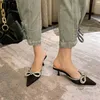 Slippers Design 2023 Женские мулы сексуальные тонкие высокие каблуки элегантные бренды. Ж.