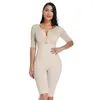 Femmes Shapers 2023 Pure Color Shapewear Breasted One-piece High Compression Faja Long Sleeve Waist Trainer