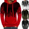 Men's Hoodies THEFOUND Casual Winter Mens Hooded Print Patchwork Flame Sweatshirt Jumper Outwear Coat Jacket Tops