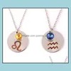 H￤nge halsband konstellationer bl￥ rosa symbol stj￤rnkedjan halsband 12 twee crystal drop leverans smycken h￤ngen dhvph