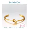 Bangle ENFASHION Wholesale Knot Cuff Bracelets Gold Color Manchette Bangle Bracelet For Women Armband Fashion Jewelry Pulseiras B4286 G230210