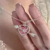 CHOKER KPOP PINK ЦИРКОН Кристаллическое сердце