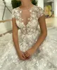 Casual jurken Vestido de noiva v nek mouwloze bruiloft 2023 voor vrouwen open rug baljurk kanten organza bruids