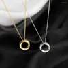Pendant Necklaces Fashion Round Shape Cz Stone Necklace 18k Gold Plated Spiral Circle Ins Style Women Girls Party Accessories