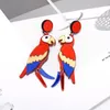 Bengelen oorbellen javrick schattige papegaai druppel voor vrouwen punk hiphop dieren vogel trendy oor sieraden