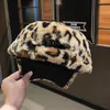 Boll Caps Camel Beige Pink Leopard Fur Baseball Women Autumn Winter Thick Warm Hat Casual All Match 5459cm 230211