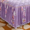 Кровать юбка для кровати роскошное королевское размер крышка кровати кружевная стеганая стеганая загустка.
