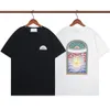 Casablanc-S Men Plus Tees Polos Station футболка Summer Ins Presbyopic CD Письма печатает джокерская тенденция футболка с коротким рукавом для мужчин женщин с половиной рукава u9ym#