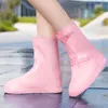 Pièces de chaussures Accessoires Rose PVC Pluie S Couvre Hommes Femmes Protection Haut Blanc Réutilisable Femmes Résistant À L'eau Couvre-pieds 230211