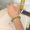 Strand Jade Bread Bracelet Ano de Anéis de Mão do Zodíaco Chinês Pingente Lotus Charmos Acessórios para Jóias para Mulheres