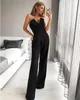 Jumpsuits von Frauen Jungen Jungenstörungen für Frauen Jungenuits sexy trägerloser Büro Dame Elegant schicke ärmellose schwarz weiß rote lässige Strampler Bodysuit 230210