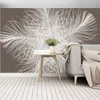 Tapety Minimalistyczny styl biały pióro Malak dekoracyjny