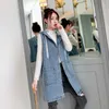 Femmes Gilets All-match Plus La Taille 3XL Jean Veste Mode Femmes À Capuche Denim Gilet Manteau Lâche Simple Boutonnage Casual Femme Long Gilet À