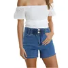 Jeans été short femme taille haute élastique jambe large short en jean 6112