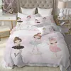 Bedding sets Lovely Princess Kids Bedding Set King Queen Castle Duvet Cover Pillowcase Bed Cover for Girls Twin Single Size Soft Quilt Cover 230211