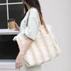 Evening Bags Drop Art Stitching Women Woven Tote Bag Ins Retro Contrast Color Handbag Fashion Burr Shoulder Female Shopper