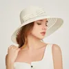 Cappelli a tesa avara Cappello Fedora largo pieghevole Donna Summer Beach Panama Fedora traspirante Visiera parasole Femme Cap