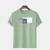 Camisa de camisetas masculinas para homens Crew algodão Crew pescoço colorido impressão colorida T-shirts solteira Mangas curtas masculinas Top de rua casual