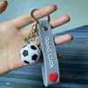 Key Rings Sport Rugby Volleyball Football Basketball Pendant Keychain With Good Luck Letter Sile Wristband Men Fan Souvenir Gifts G230210