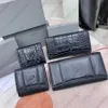 Women Men Long Wallets Top luxury Cowhide Alligator Embossed sheepskin With coins Purse date code Single zipper 5 Cards slot hasp pocket Brand purses B buckle