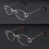 Sunglasses Women Rimless Moissanite Diamond set Fashion Sunglasses Frames designer Rimless Sun Glasses Men Luxury Diamond set