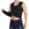 Men's Tank Tops Ice Silk Traceless Thin Breathable Pure Color V-neck Sleeveless Top Fashion Streetwear Sports Boy's Vest Summer