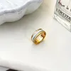 Högkvalitativ lyxig jewerlry party keramisk ring för kvinnor charmig ring 18k guld pläterad213x