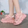 Sandallar Moda Kadın Nefes Alabilir Mesh Platform Balık Ağız Yüksek Topuklu Ayakkabı Açık Slip Slip Zapatos De Mujer
