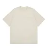 T-shirt da uomo corte con lettere minuscole floccate T-shirt da uomo e da donna in stile coppia allentata a manica alta OP23