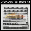 268 st Complete Moto Body Full Screws Kit för Kawasaki Ninja ZX900 ZX9R ZX 9R 9 R 900cc 900 ZX-9R 02 03 2002 2003 Motorcykelmässa