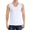 Men's Tank Tops Ice Silk Traceless Thin Breathable Pure Color V-neck Sleeveless Top Fashion Streetwear Sports Boy's Vest Summer