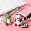 Nyckelringar Cartoon Geometric Section Doll Dinosaur Keychain Pendant Cute Panda Keychain Par Pendant Gift Wholesale G230210