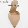 Sandalen herfst damesschoenen abrikoos all-match elegante ketting stiletto puntige teen Mary Jane High Heel Shoes 230211