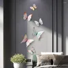 Estatuetas decorativas resina Butterfly Creative 3D Sala de estar da sala de estar de animais Murais de parede de parede TV Decoração da casa