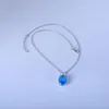 Kedjor blå kristaller semi-tidigare stenhalsband romantiska ram för kvinnliga gåvor lovar kärlek Keepsak 2023