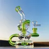 2023 8 Inch Heady Bong Multi ColorTransparent Green Glass Water Pipe Bong Dabber Rig Recycler Pipes Bongs Smoke Pipes 14.4mm Female Joint with Regular Bowl&Banger