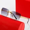 Designer maschili occhiali da sole Donne di lusso Occhiali da sole Carti Sun occhiali da sole Classico Frameless Retro senza tela da donna Goggo