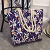 Cosmetic Bags Fashion Folding Women Big Size Handbag Tote Ladies Casual Flower Printing Canvas Graffiti Shoulder Bag Beach Bolsa Feminina