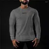 Heren t shirts heren gym merk fitness casual mode lange mouw bodybuilding ademende sport herfst en winter trend slanke o-neck