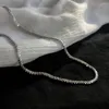 Ketten SOMILIA Mode Italienische Halskette Authentische S925 Sterling Silber Funkelnde Schlüsselbein Pullover Kette Hohe Schmuck Für Frau