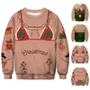 Erkek Hoodies Erkek Kadınlar Noel Sweater Külot Sweatshirts 3D Elf Boobs Uzun Kollu Üst -Opk