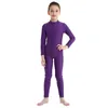 Bühnenkleidung Kinder Langarm Einteiliges professionelles Ballett-Gymnastik-Trikot Tanzbekleidung Kinder Mädchen Sport Body Gym Unitards Kostüm