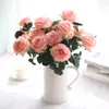 Dekorativa blommor 10heads White Red Artificial Roses Flower Bouquet For Birthday Party Festival Decoration Diy Wedding Brial Fake