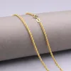 Chains Au750 Real 18K Yellow Gold Chain Neckalce For Women Female 2.0mmW Hollow Rope Choker Necklace 45cm Length